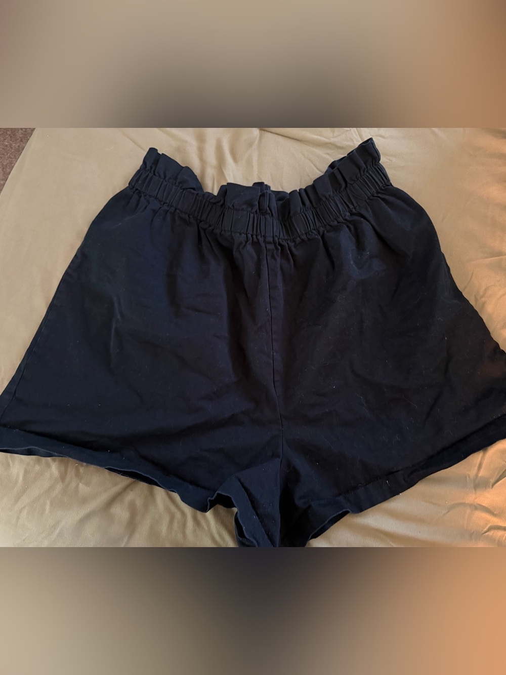 wild fable Black High-Waist Paperbag Shorts
